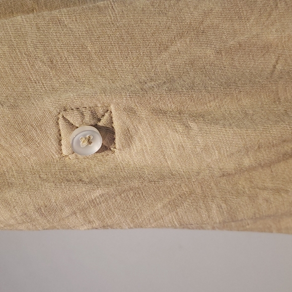 Loft women's size medium tan knit button down shirt - Picture 3 of 6